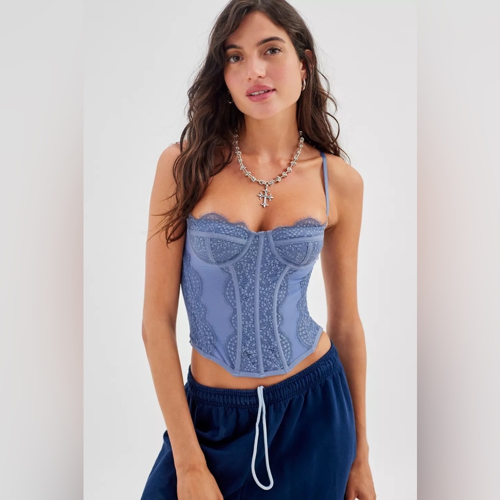 Out From Under Modern Love Corset Slate Blue